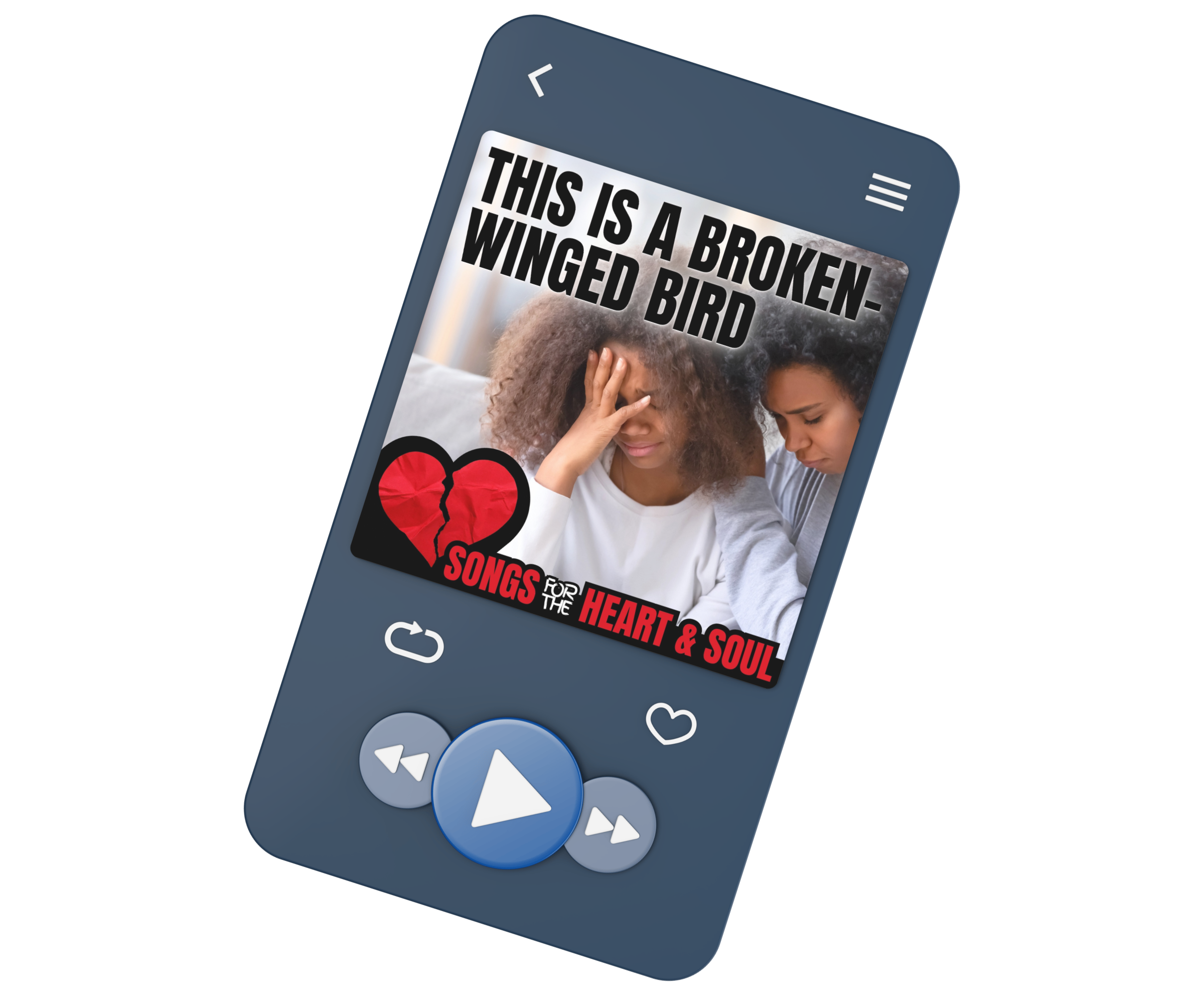 This is a Broken-Winged Bird Bahai gospel song - media player mockup
